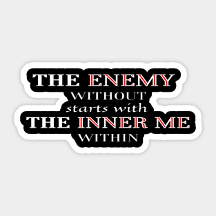 Typography of Enemy Vs Inner Me Sticker